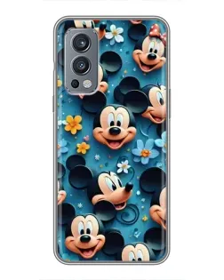 Чехол для OnePlus Nord 2 с картинкой «Паттерн Микки и Минни»