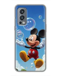 Чехол для OnePlus Nord 2 с картинкой «Mickey и мыльные пузыри»