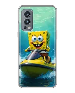 Чехол для OnePlus Nord 2 с картинкой «Спанч Боб на гидроцикле» Чехол для OnePlus Nord 2 с картинкой «Спанч Боб на гидроцикле»