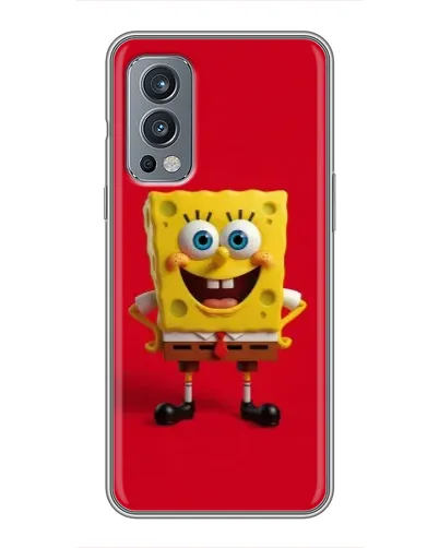 Чехол для OnePlus Nord 2 с картинкой «Спанч Боб на красном»