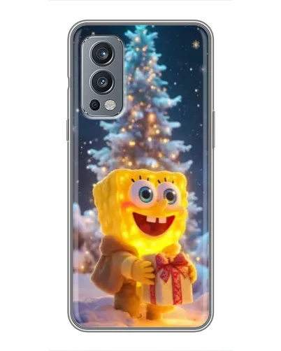 Чехол для OnePlus Nord 2 с картинкой «Рождественский Спанч Боб»