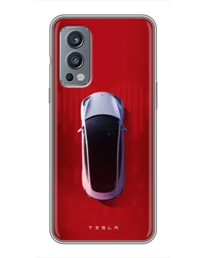 Чехол для OnePlus Nord 2 с картинкой «Tesla Top View»