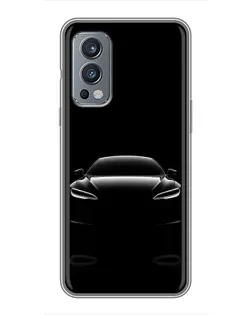 Чехол для OnePlus Nord 2 с картинкой «Силуэт Tesla Night» Чехол для OnePlus Nord 2 с картинкой «Силуэт Tesla Night»