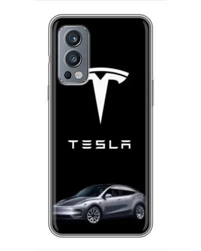 Чехол для OnePlus Nord 2 с картинкой «Tesla Model Y»
