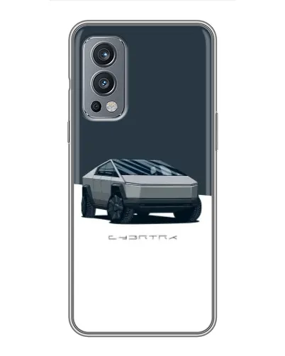 Чехол для OnePlus Nord 2 с картинкой «Серебристый Cybertruck Tesla»