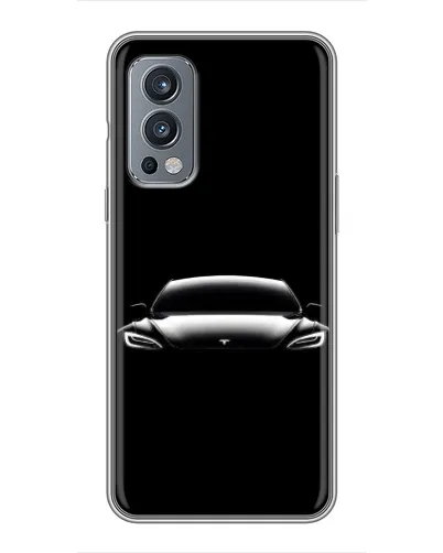 Чехол для OnePlus Nord 2 с картинкой «Фары Tesla Night»