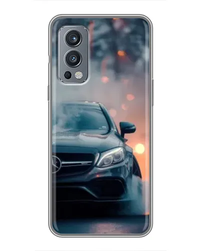 Чехол для OnePlus Nord 2 с картинкой «Mercedes — ночной город» Чехол для OnePlus Nord 2 с картинкой «Mercedes — ночной город»