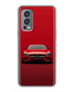 Чехол для OnePlus Nord 2 с картинкой «Красный Mercedes AMG»