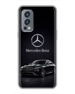 Чехол для OnePlus Nord 2 с картинкой «Mercedes — решетка радиатора»