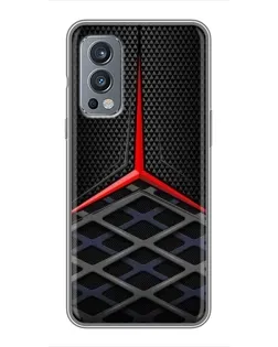 Чехол для OnePlus Nord 2 с картинкой «Mercedes Carbon Grid»