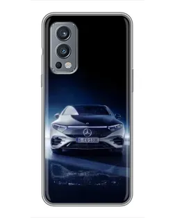 Чехол для OnePlus Nord 2 с картинкой «Ночной Mercedes EQ»