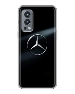 Чехол для OnePlus Nord 2 с картинкой «Mercedes на металле»