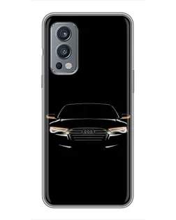 Чехол для OnePlus Nord 2 с картинкой «Audi — ночной контур»