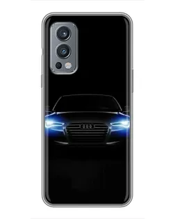 Чехол для OnePlus Nord 2 с картинкой «Audi в неоне»