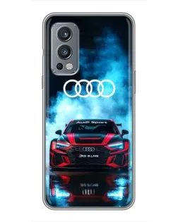 Чехол для OnePlus Nord 2 с картинкой «Audi Sport — неон»