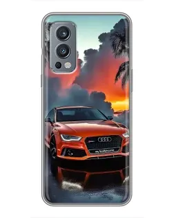 Чехол для OnePlus Nord 2 с картинкой «Audi — закат»