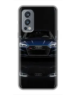 Чехол для OnePlus Nord 2 с картинкой «Audi — ночное отражение»