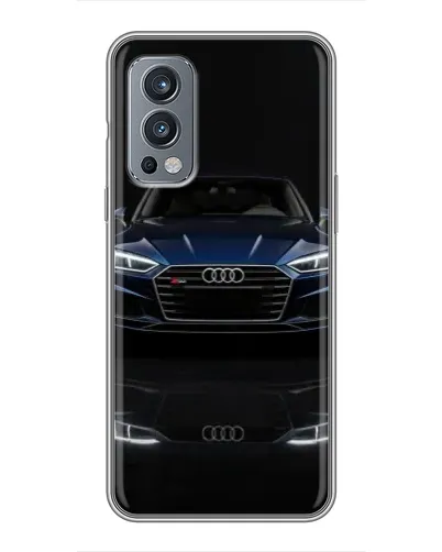 Чехол для OnePlus Nord 2 с картинкой «Audi — ночное отражение» Чехол для OnePlus Nord 2 с картинкой «Audi — ночное отражение»