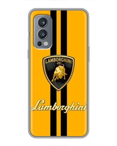 Чехол для OnePlus Nord 2 с картинкой «Lamborghini Stripe желтый»