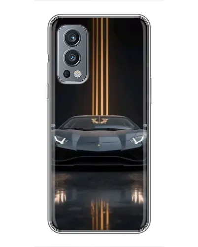 Чехол для OnePlus Nord 2 с картинкой «Lamborghini золотые линии»