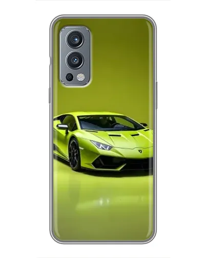 Чехол для OnePlus Nord 2 с картинкой «Салатовый Lamborghini Huracan»