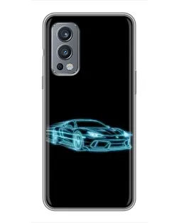 Чехол для OnePlus Nord 2 с картинкой «Неоновый контур Lamborghini» Чехол для OnePlus Nord 2 с картинкой «Неоновый контур Lamborghini»