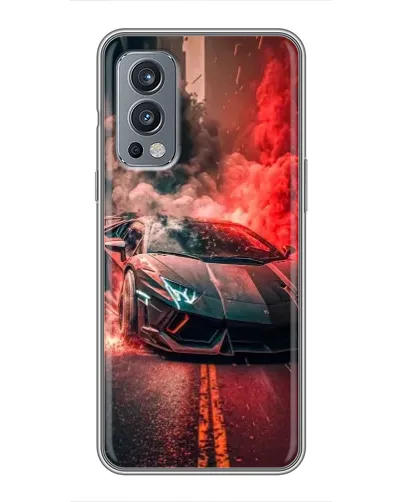 Чехол для OnePlus Nord 2 с картинкой «Lamborghini красный дым»