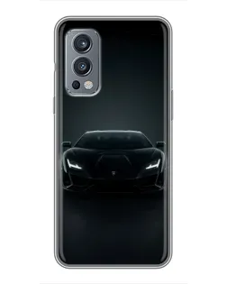 Чехол для OnePlus Nord 2 с картинкой «Черный Lamborghini Aventador» Чехол для OnePlus Nord 2 с картинкой «Черный Lamborghini Aventador»