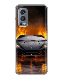 Чехол для OnePlus Nord 2 с картинкой «Lamborghini в огне» Чехол для OnePlus Nord 2 с картинкой «Lamborghini в огне»