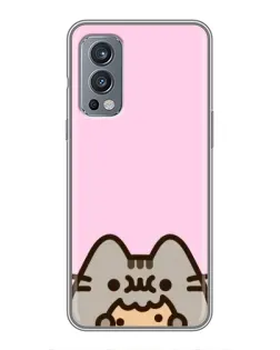Чехол для OnePlus Nord 2 с картинкой «Pusheen и печенье» Чехол для OnePlus Nord 2 с картинкой «Pusheen и печенье»