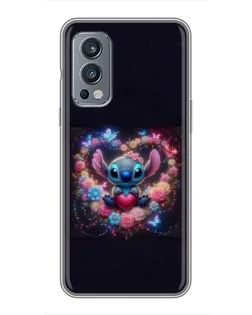 Чехол для OnePlus Nord 2 с картинкой «Stitch в цветах»