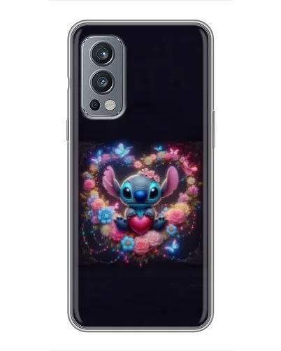 Чехол для OnePlus Nord 2 с картинкой «Stitch в цветах» Чехол для OnePlus Nord 2 с картинкой «Stitch в цветах»