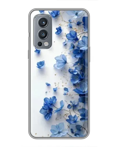 Чехол для OnePlus Nord 2 с картинкой «Голубой цветочный каскад»