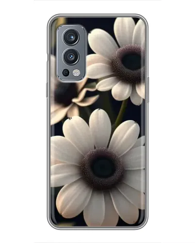 Чехол для OnePlus Nord 2 с картинкой «Белые маргаритки макро»