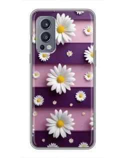 Чехол для OnePlus Nord 2 с картинкой «Ромашки на фиолетовом» Чехол для OnePlus Nord 2 с картинкой «Ромашки на фиолетовом»