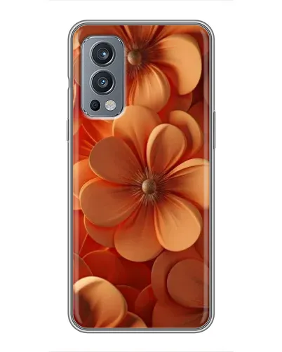 Чехол для OnePlus Nord 2 с картинкой «Оранжевый макро цветок»