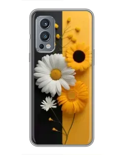 Чехол для OnePlus Nord 2 с картинкой «Подсолнух и ромашка» Чехол для OnePlus Nord 2 с картинкой «Подсолнух и ромашка»