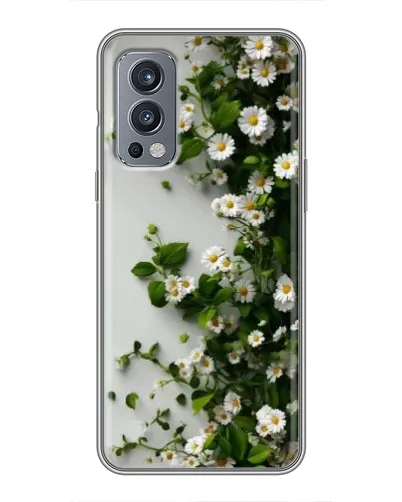Чехол для OnePlus Nord 2 с картинкой «Ветка мелких белых цветов»