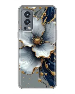 Чехол для OnePlus Nord 2 с картинкой «Белый цветок и золотой флюид» Чехол для OnePlus Nord 2 с картинкой «Белый цветок и золотой флюид»