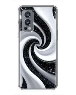 Чехол для OnePlus Nord 2 с картинкой «Черно-белая спираль»