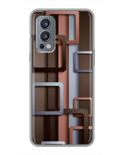 Чехол для OnePlus Nord 2 с картинкой «Коричневые объемные квадраты» Чехол для OnePlus Nord 2 с картинкой «Коричневые объемные квадраты»