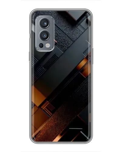 Чехол для OnePlus Nord 2 с картинкой «Черные геометрические блоки» Чехол для OnePlus Nord 2 с картинкой «Черные геометрические блоки»