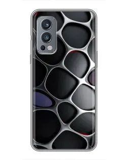 Чехол для OnePlus Nord 2 с картинкой «Объемная темная решетка»