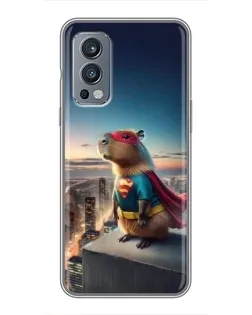 Чехол для OnePlus Nord 2 с картинкой «Капи-мен супергерой» Чехол для OnePlus Nord 2 с картинкой «Капи-мен супергерой»