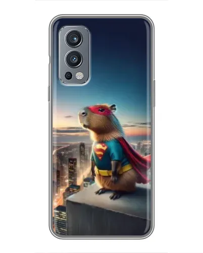 Чехол для OnePlus Nord 2 с картинкой «Капи-мен супергерой»
