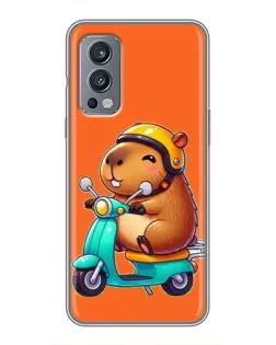 Чехол для OnePlus Nord 2 с картинкой «Капибара на скутере» Чехол для OnePlus Nord 2 с картинкой «Капибара на скутере»