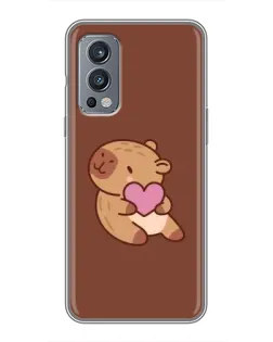 Чехол для OnePlus Nord 2 с картинкой «Капибара с сердцем» Чехол для OnePlus Nord 2 с картинкой «Капибара с сердцем»