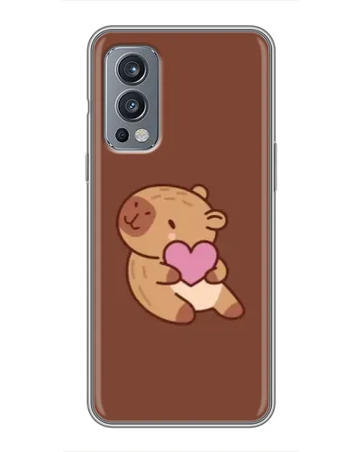 Чехол для OnePlus Nord 2 с картинкой «Капибара с сердцем»