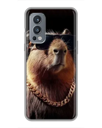 Чехол для OnePlus Nord 2 с картинкой «Капибара золотая цепь»