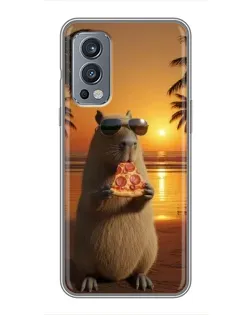 Чехол для OnePlus Nord 2 с картинкой «Капибара с пиццей» Чехол для OnePlus Nord 2 с картинкой «Капибара с пиццей»